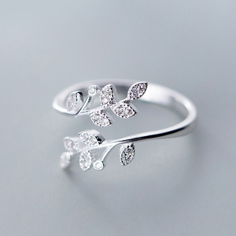 Simple Fashion Silver Leaf Ring