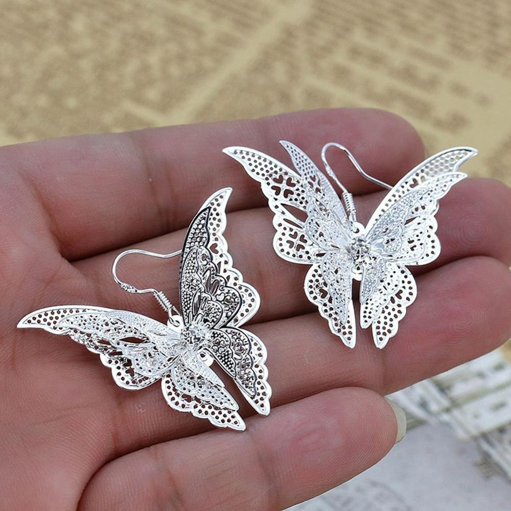 Lovely Silver Butterfly Earrings